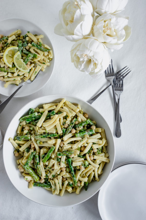Creamy Lemon Spring Pasta Salad Recipe (with Asparagus) - MAY EIGHTY FIVE