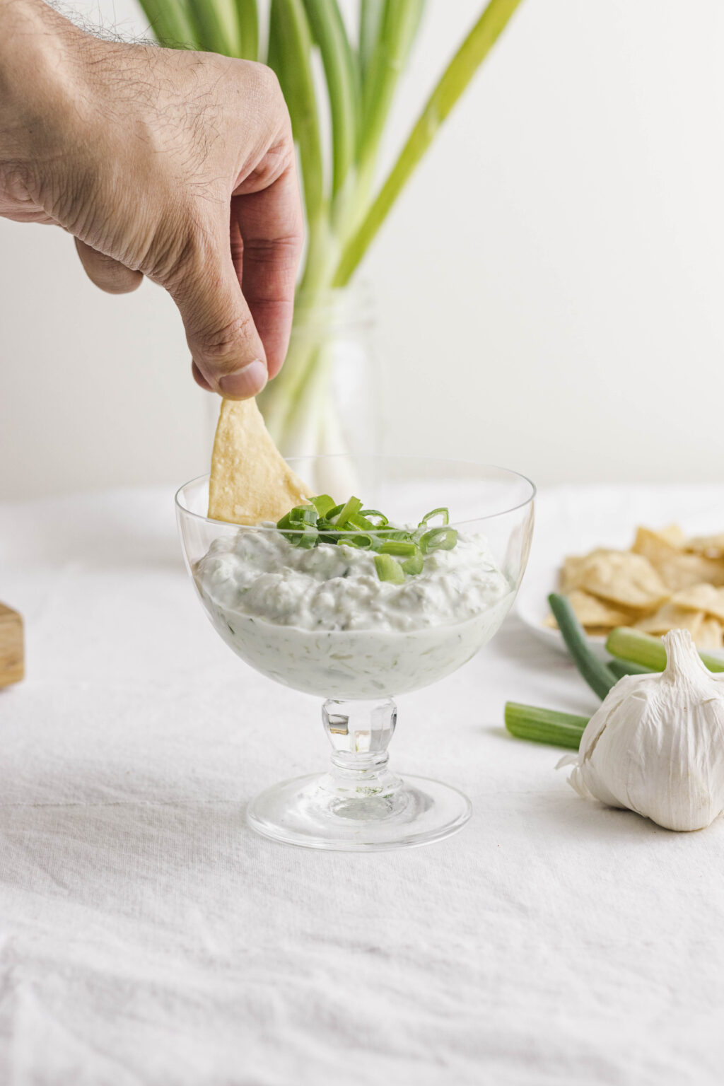 Easy Creamy Green Onion Dip Healthy Recipe with Yogurt MAY EIGHTY FIVE
