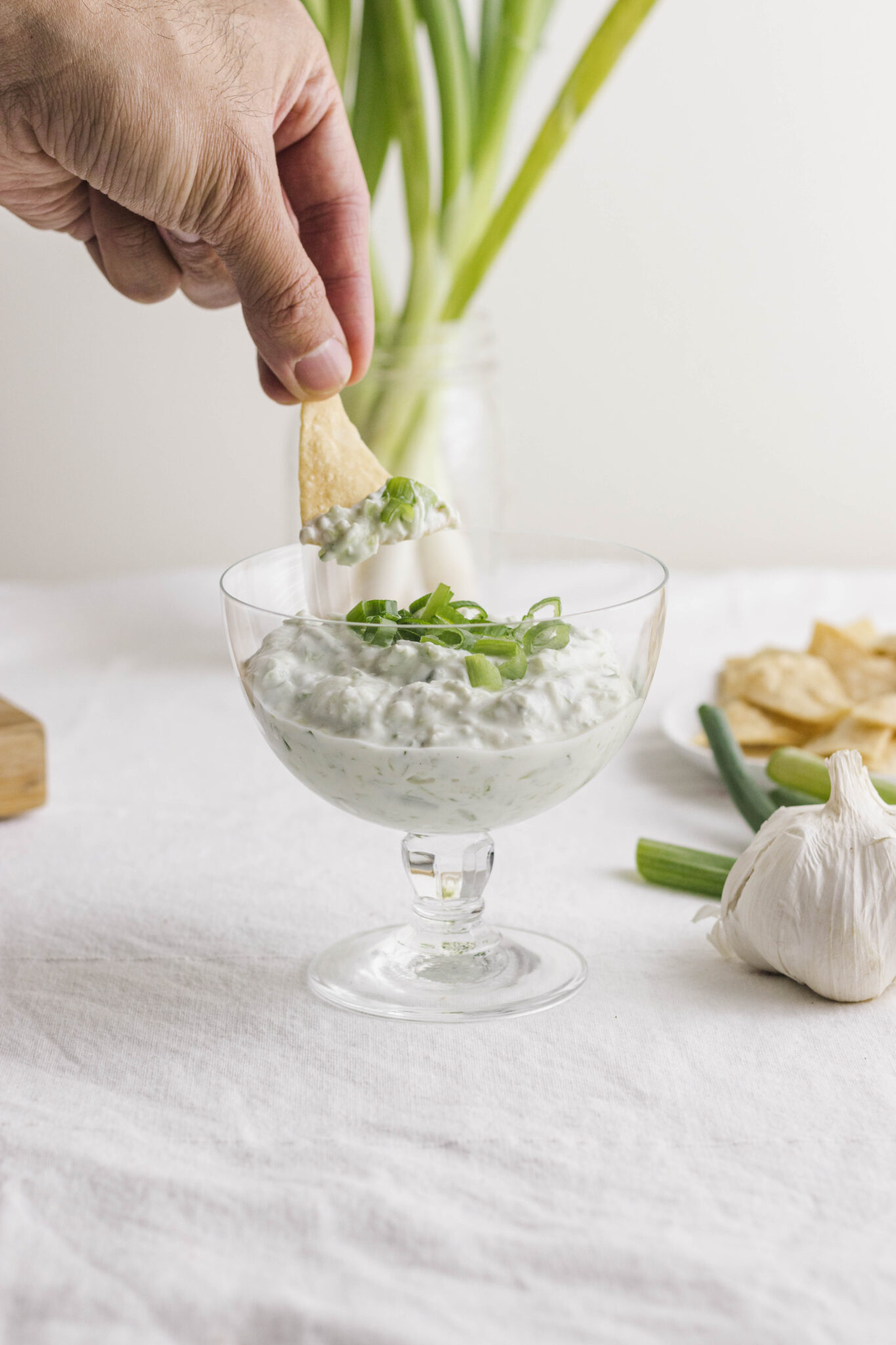 Easy Creamy Green Onion Dip Healthy Recipe with Yogurt MAY EIGHTY FIVE