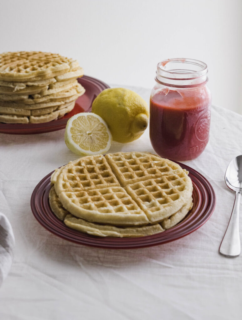 The Best Greek Yogurt Waffles (with a Lemon Twist) - MAY EIGHTY FIVE